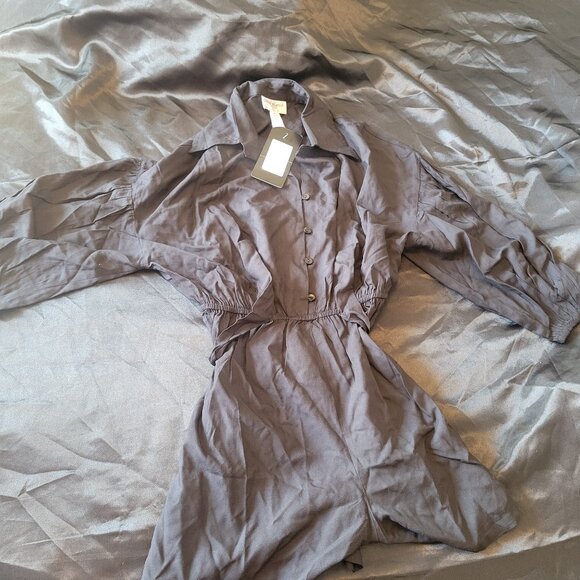 Miss Lavish London black button up dress - Picture 1 of 3